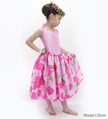 Hula Kids Shantung Dress with Lokelani Print / Luxury Collection /Pink / Jp66pi