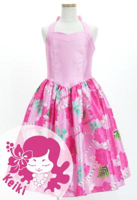 Hula Kids Shantung Dress with Lokelani Print / Luxury Collection /Pink / Jp66pi