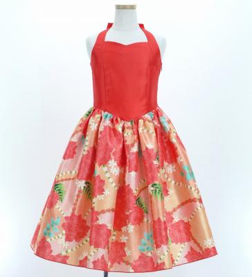 Hula Kids Shantung Dress with Lokelani Print / Luxury Collection / Red / Jp66rd