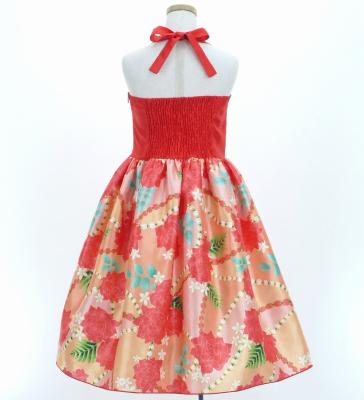 Hula Kids Shantung Dress with Lokelani Print / Luxury Collection / Red / Jp66rd