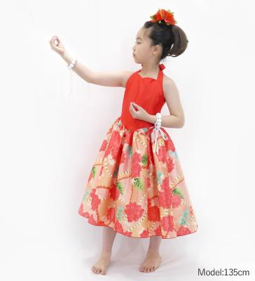 Hula Kids Shantung Dress with Lokelani Print / Luxury Collection / Red / Jp66rd