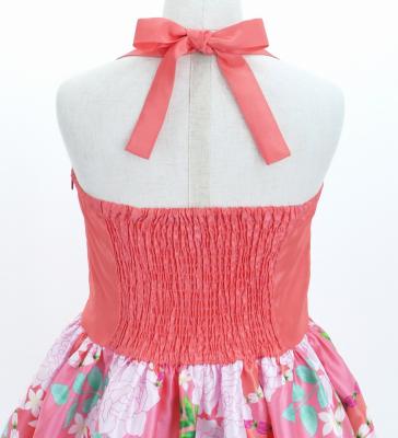 Hula Kids Shantung Dress with Lokelani Print / Luxury Collection / Salmon Pink / Jp66spi