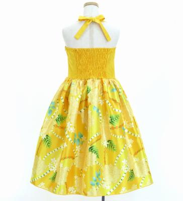 Hula Kids Shantung Dress with Lokelani Print / Luxury Collection / Yellow / Jp66ye