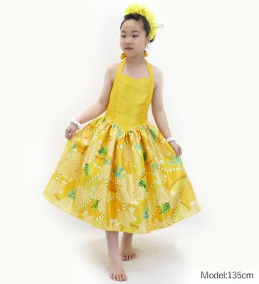 Hula Kids Shantung Dress with Lokelani Print / Luxury Collection / Yellow / Jp66ye
