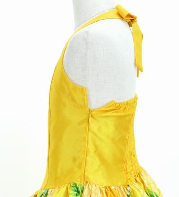 Hula Kids Shantung Dress with Lokelani Print / Luxury Collection / Yellow / Jp66ye