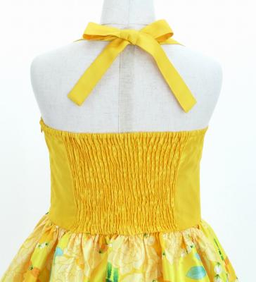Hula Kids Shantung Dress with Lokelani Print / Luxury Collection / Yellow / Jp66ye