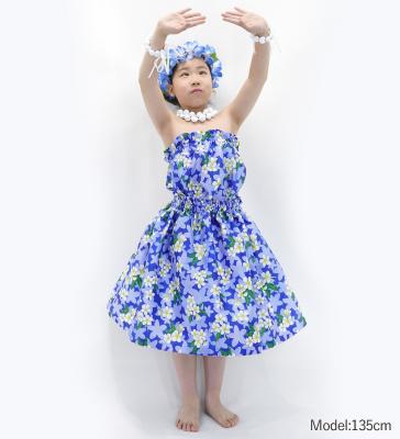 Hula Set up Keiki with Plumeria Print / Luxury Collection / Blue / Jp67bl