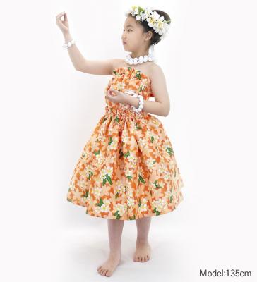 Hula Set up Keiki with Plumeria Print / Luxury Collection / Orange / Jp67or