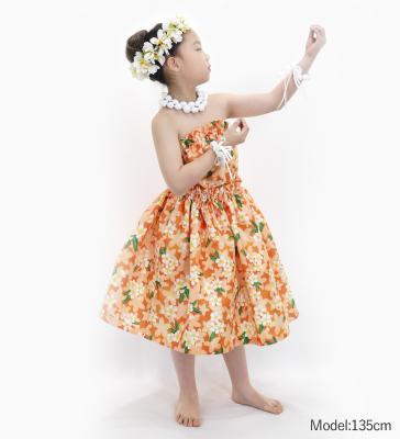 Hula Set up Keiki with Plumeria Print / Luxury Collection / Orange / Jp67or