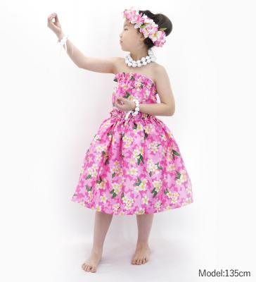 Hula Set up Keiki with Plumeria Print / Luxury Collection / Pink / Jp67pi