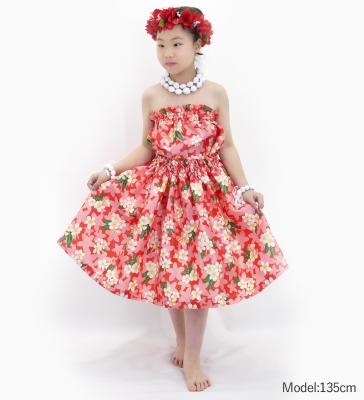 Hula Set up Keiki with Plumeria Print / Luxury Collection / Red / Jp67rd