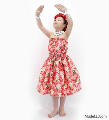 Hula Set up Keiki with Plumeria Print / Luxury Collection / Red / Jp67rd
