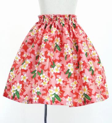 Hula Set up Keiki with Plumeria Print / Luxury Collection / Red / Jp67rd