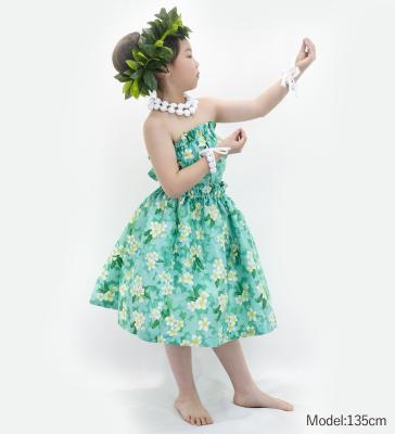 Hula Set up Keiki with Plumeria Print / Luxury Collection / Turquoise Blue / Jp67tbl