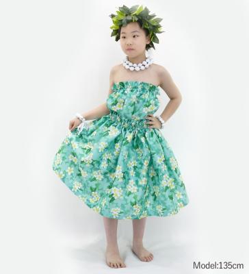 Hula Set up Keiki with Plumeria Print / Luxury Collection / Turquoise Blue / Jp67tbl