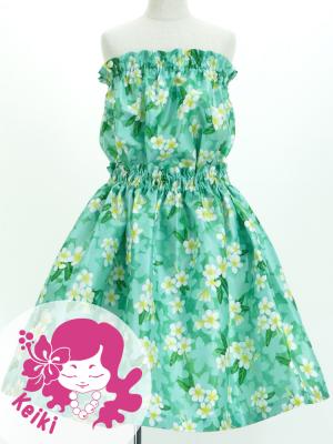 Hula Set up Keiki with Plumeria Print / Luxury Collection / Turquoise Blue / Jp67tbl
