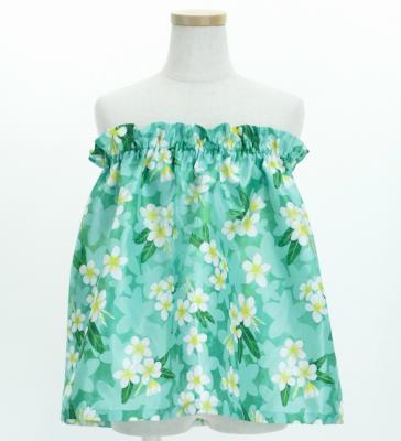 Hula Set up Keiki with Plumeria Print / Luxury Collection / Turquoise Blue / Jp67tbl