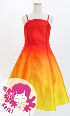 Hula Midi Gradation Dress/ Luxury Collection / Dark Orange & Yellow / Jp69dorye