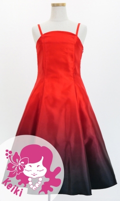 Hula Midi Gradation Dress/ Luxury Collection / Red & Black / Jp69rdbk