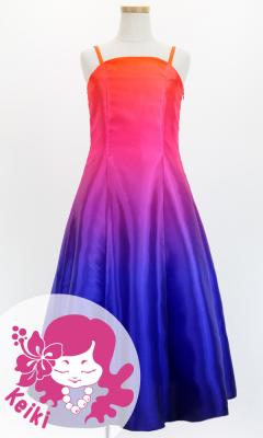Hula Long Gradation Dress/ Luxury Collection / Orange & Purple / Jp70orpu