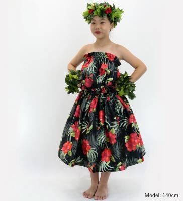 Hula Set up Keiki with Hibiscus Print / Luxury Collection / Black / Jp71bk