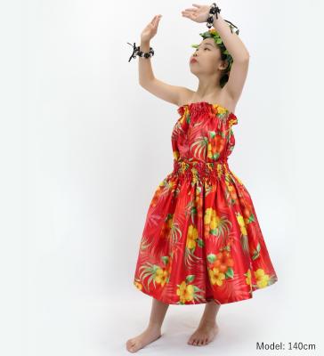 Hula Set up Keiki with Hibiscus Print / Luxury Collection / Red / Jp71rd