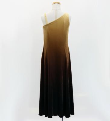 Hula One Shoulder Gradation Velvet Dress/ Luxury Collection / Beige & Brown / Jp72bebr