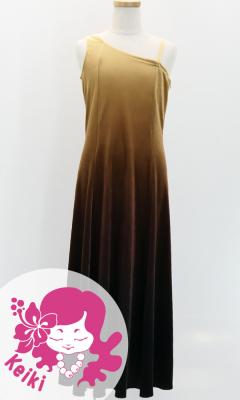 Hula One Shoulder Gradation Velvet Dress/ Luxury Collection / Beige & Brown / Jp72bebr