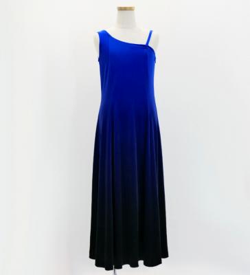 Hula One Shoulder Gradation Velvet Dress/ Luxury Collection / Blue & Black / Jp72blbk