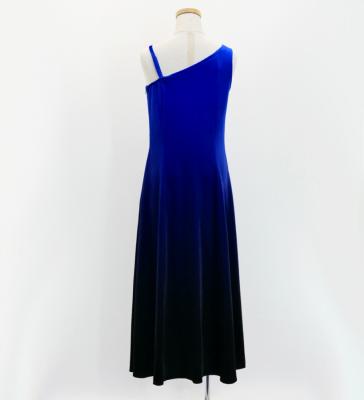 Hula One Shoulder Gradation Velvet Dress/ Luxury Collection / Blue & Black / Jp72blbk