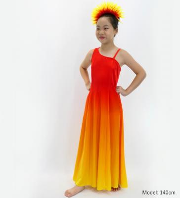 Hula One Shoulder Gradation Velvet Dress/ Luxury Collection / Dark ORN & YEL / Jp72dorye