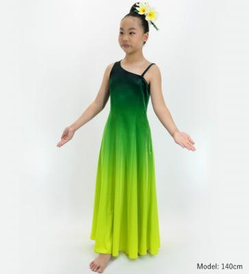 Hula One Shoulder Gradation Velvet Dress/ Luxury Collection / Green & Yellow / Jp72grye
