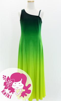 Hula One Shoulder Gradation Velvet Dress/ Luxury Collection / Green & Yellow / Jp72grye