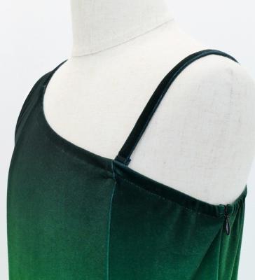 Hula One Shoulder Gradation Velvet Dress/ Luxury Collection / Green & Yellow / Jp72grye