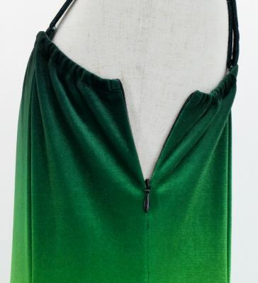 Hula One Shoulder Gradation Velvet Dress/ Luxury Collection / Green & Yellow / Jp72grye