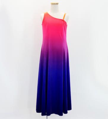 Hula One Shoulder Gradation Velvet Dress/ Luxury Collection / Orange & Purple / Jp72orpu