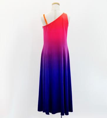 Hula One Shoulder Gradation Velvet Dress/ Luxury Collection / Orange & Purple / Jp72orpu