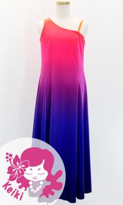 Hula One Shoulder Gradation Velvet Dress/ Luxury Collection / Orange & Purple / Jp72orpu