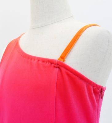 Hula One Shoulder Gradation Velvet Dress/ Luxury Collection / Orange & Purple / Jp72orpu