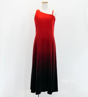 Hula One Shoulder Gradation Velvet Dress/ Luxury Collection / Red & Black / Jp72rdbk