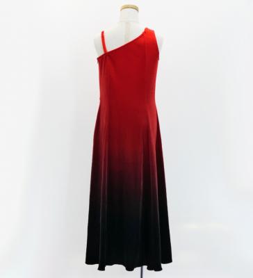 Hula One Shoulder Gradation Velvet Dress/ Luxury Collection / Red & Black / Jp72rdbk