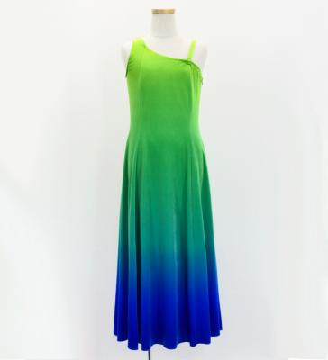 Hula One Shoulder Gradation Velvet Dress/ Luxury Collection / YEL GRN & BLU / Jp72yegrbl