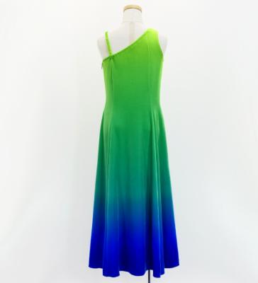 Hula One Shoulder Gradation Velvet Dress/ Luxury Collection / YEL GRN & BLU / Jp72yegrbl