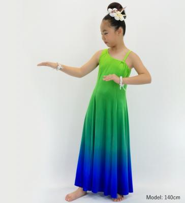 Hula One Shoulder Gradation Velvet Dress/ Luxury Collection / YEL GRN & BLU / Jp72yegrbl