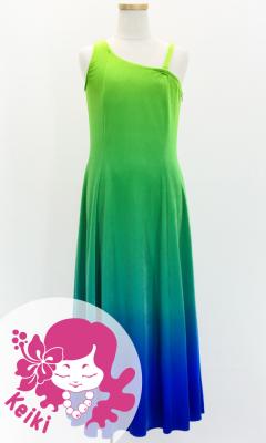 Hula One Shoulder Gradation Velvet Dress/ Luxury Collection / YEL GRN & BLU / Jp72yegrbl