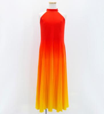 Hula Long Gradation Dress/ Luxury Collection / Dark Orange & Yellow / Jp73dorye