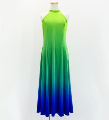 Hula Long Gradation Dress/ Luxury Collection / YEL GRN & BLU / Jp73yegrbl