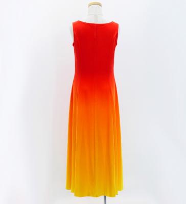Hula Long Gradation Dress/ Luxury Collection / Dark Orange & Yellow / Jp74dorye
