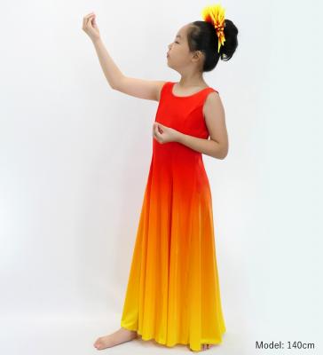 Hula Long Gradation Dress/ Luxury Collection / Dark Orange & Yellow / Jp74dorye