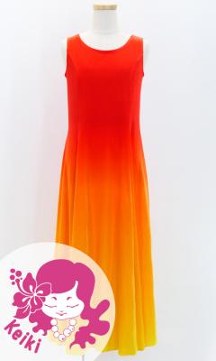 Hula Long Gradation Dress/ Luxury Collection / Dark Orange & Yellow / Jp74dorye